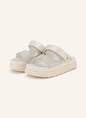 Ugg Plateau-Pantoletten Goldenstar Crackle Glide weiss