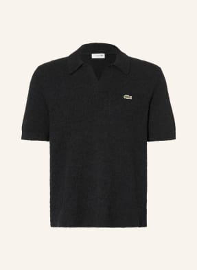 Lacoste Frottee-Poloshirt schwarz