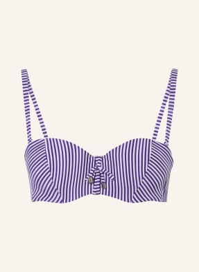 Cyell Bikini Top S Kosticemi Seersucker modrá / bílá