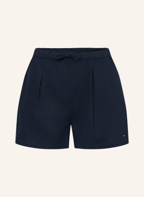 Tommy Hilfiger Šortky Z Lnu tmavě modrá