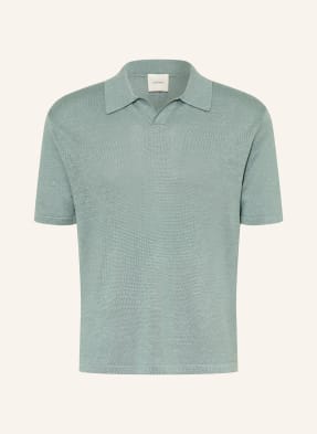 Calvin Klein Strick-Poloshirt Mit Leinen blau