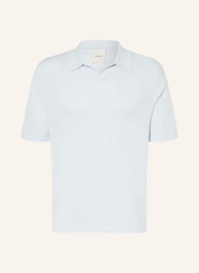 Calvin Klein Strick-Poloshirt Mit Leinen blau