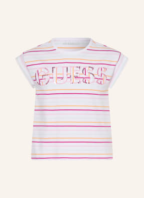 Guess T-Shirt Mit Pailletten weiss