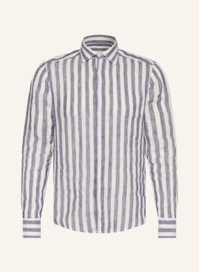 Stenströms Lněná Košile Slimline Fit tmavě modrá / krémová