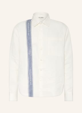 Jw Anderson Lněná Košile Comfort Fit krémová / modrá
