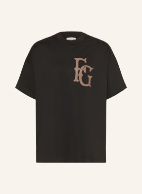 Fear Of God Tričko Oversize černá / hnědá