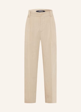 Jacquemus Kalhoty Le Pantalon Croisiere, Regular Fit, Z Lnu béžová