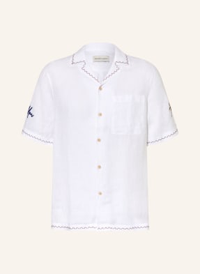 Frescobol Carioca Letní Košile Alves Comfort Fit Z Lnu bílá / hnědá