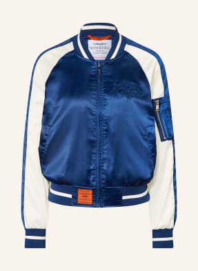 Bombers Original Saténová Bunda modrá / krémová