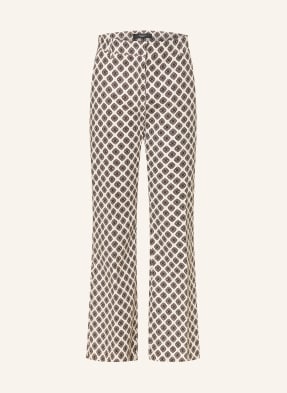Weekend Max Mara Kalhoty 7/8 Onde krémová / tmavě hnědá