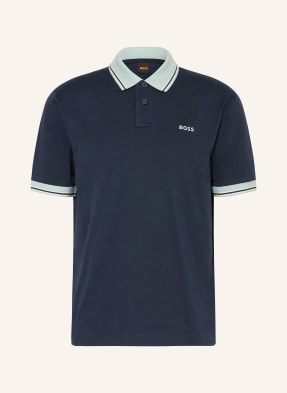 Boss Jersey-Poloshirt Blocks Relaxed Fit blau