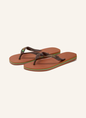 Havaianas Prstové Ponožky Brasil Logo hnědá / tmavě hnědá / zelená