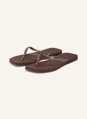 Havaianas Prstové Sandály tmavě hnědá / černošedá