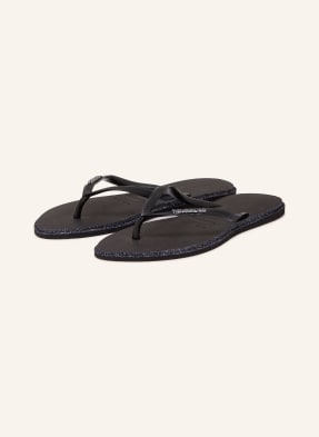 Havaianas Prstové Sandály Slim Point Glitter černá
