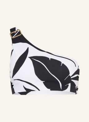 Max Mara Beachwear Bikiny S Jedním Ramínkem Argenta černá / bílá