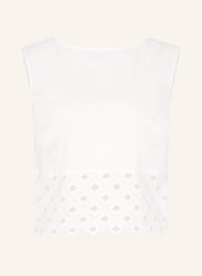 Max Mara Beachwear Top Maggio V Kombinaci Materiálů bílá