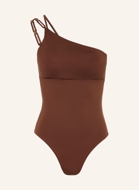 Max Mara Beachwear Jednoramenné Plavky Bchcappa hnědá