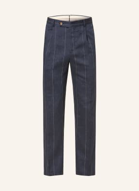 Windsor. Kalhoty Silvi Slim Fit S Lněným Vzorem 410 navy 410
