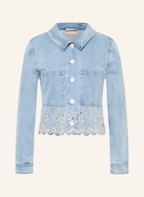 Cartoon Džínová Bunda S Krajkou 8619 middle blue denim