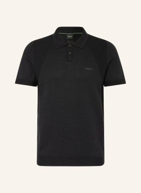 Boss Strick-Poloshirt Momentum Lite Regular Fit schwarz
