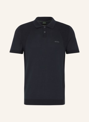 Boss Strick-Poloshirt Momentum Lite Regular Fit blau