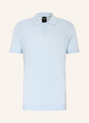 Boss Strick-Poloshirt Momentum Lite Regular Fit blau