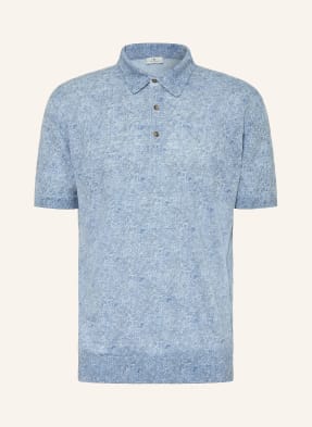 Etro Strick-Poloshirt Regular Fit Aus Leinen blau