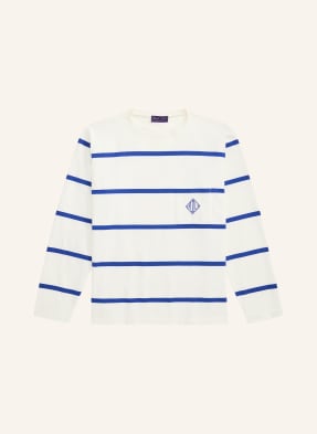 Ralph Lauren Purple Label Tričko S Dlouhým Rukávem bílá / modrá