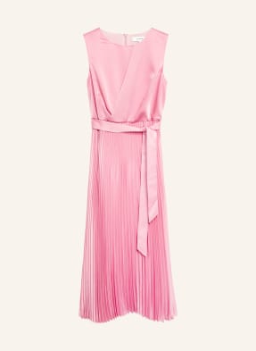 Comma Satinkleid Mit Plissees pink