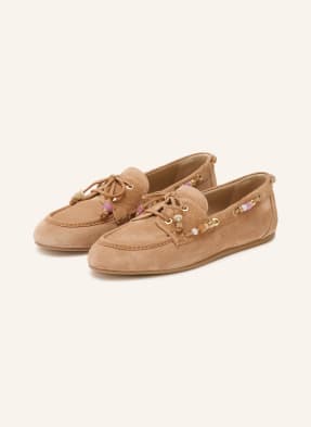 Stuart Weitzman Lodní Boty Majorca Tinsley světle hnědá / světle fialová / světle zelená