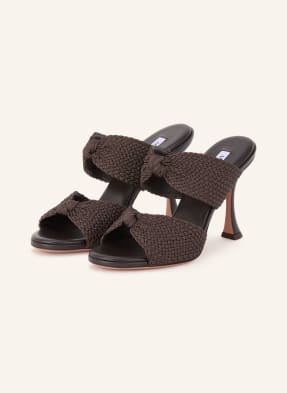 Aquazzura Pantofle Smile tmavě hnědá