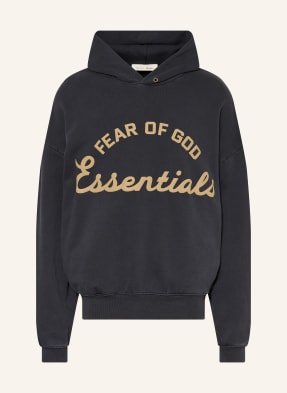 Essentials - Fear Of God Mikina S Kapucí V Oversized Střihu černá / béžová