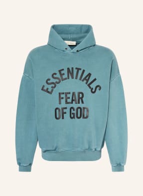 Essentials - Fear Of God Mikina S Kapucí V Oversized Střihu petrolejová