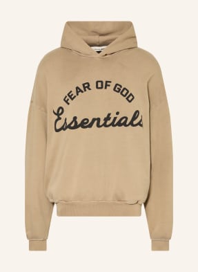 Essentials - Fear Of God Mikina S Kapucí V Oversized Střihu béžová / černá