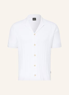 Boss Strickhemd Neri Slim Fit weiss