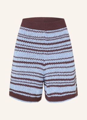 Marc O'polo Denim Pletené Kraťasy tmavě hnědá / tmavě modrá
