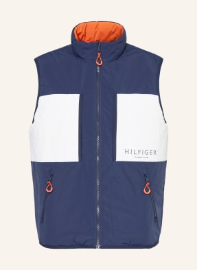 Tommy Hilfiger Oboustranná Vesta tmavě modrá / oranžová / bílá