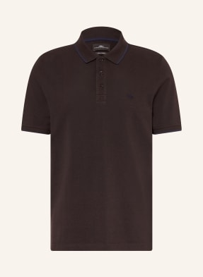 Fynch-Hatton Polo Tričko Picqué, Regular Fit tmavě hnědá / tmavě modrá