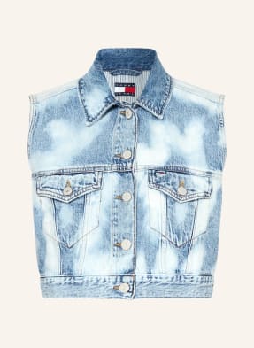 Tommy Jeans Krátká Džínová Vesta tmavě modrá