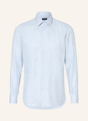 Zegna Lněná Košile Regular Fit tmavě modrá