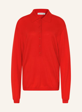 The Frankie Shop Pletené Polo Tričko Tala S Lnem červená