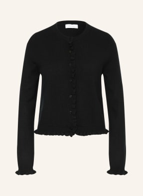 Darling Harbour Strickjacke Aus Cashmere Mit Rüschen schwarz