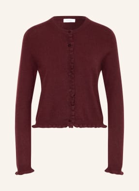Darling Harbour Strickjacke Aus Cashmere Mit Rüschen rot