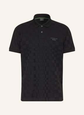 Boss Strick-Poloshirt Spirit schwarz