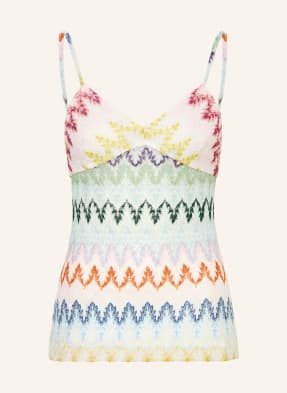 Missoni Pletený Top S Třpytivou Přízí bílá / světle růžová / světle zelená