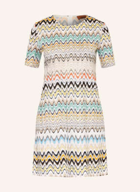 Missoni Pletené Šaty béžová / petrolejová / černá