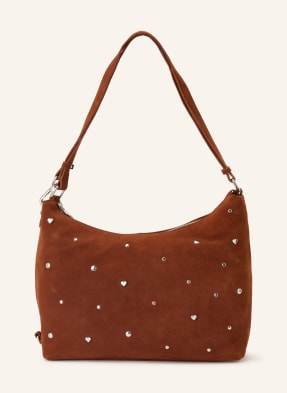 Núnoo Schultertasche Rio Sweetheart Mit Nieten braun