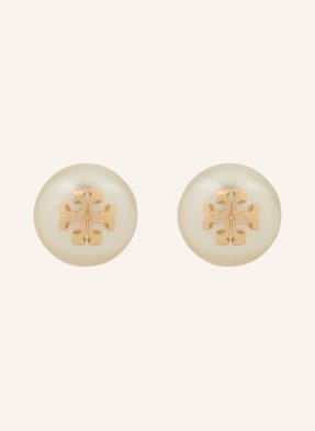 Tory Burch Náušnice Moondance bílá / zlatá