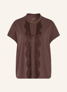 Marc Cain Tričko S Krajkou 697 seal brown