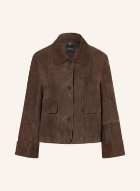 Marc Cain Kožená Bunda 697 seal brown